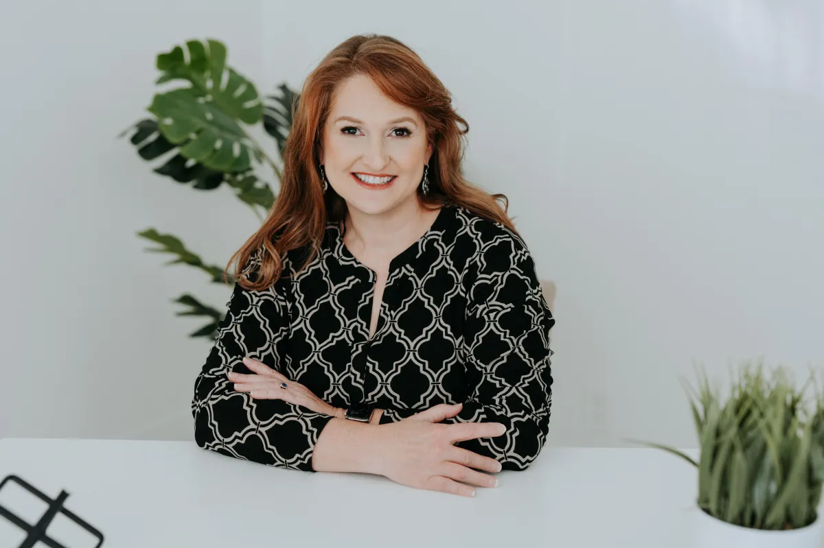 Woman working on her laptop
