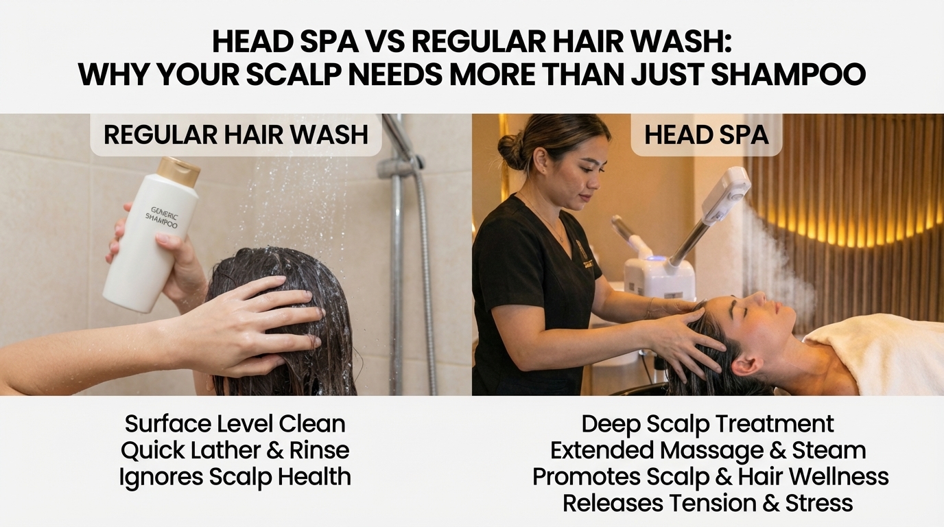Head Spa vs Regular Hair Wash: Why Your Scalp Needs More Than Just Shampoo