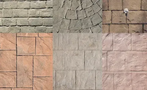 Stamped concrete pattern options from Oregon City Concrete & Paving in Oregon City, OR.