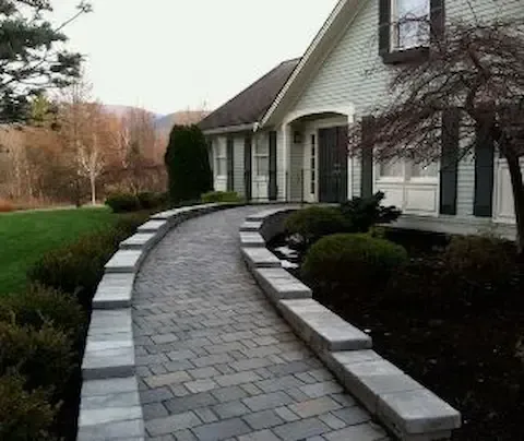 Decorative paver walkway and ramp by Oregon City Concrete & Paving in Oregon City, OR.