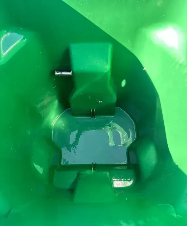 Interior view of a freshly cleaned green trash bin by Arizona Bin Cleaners.