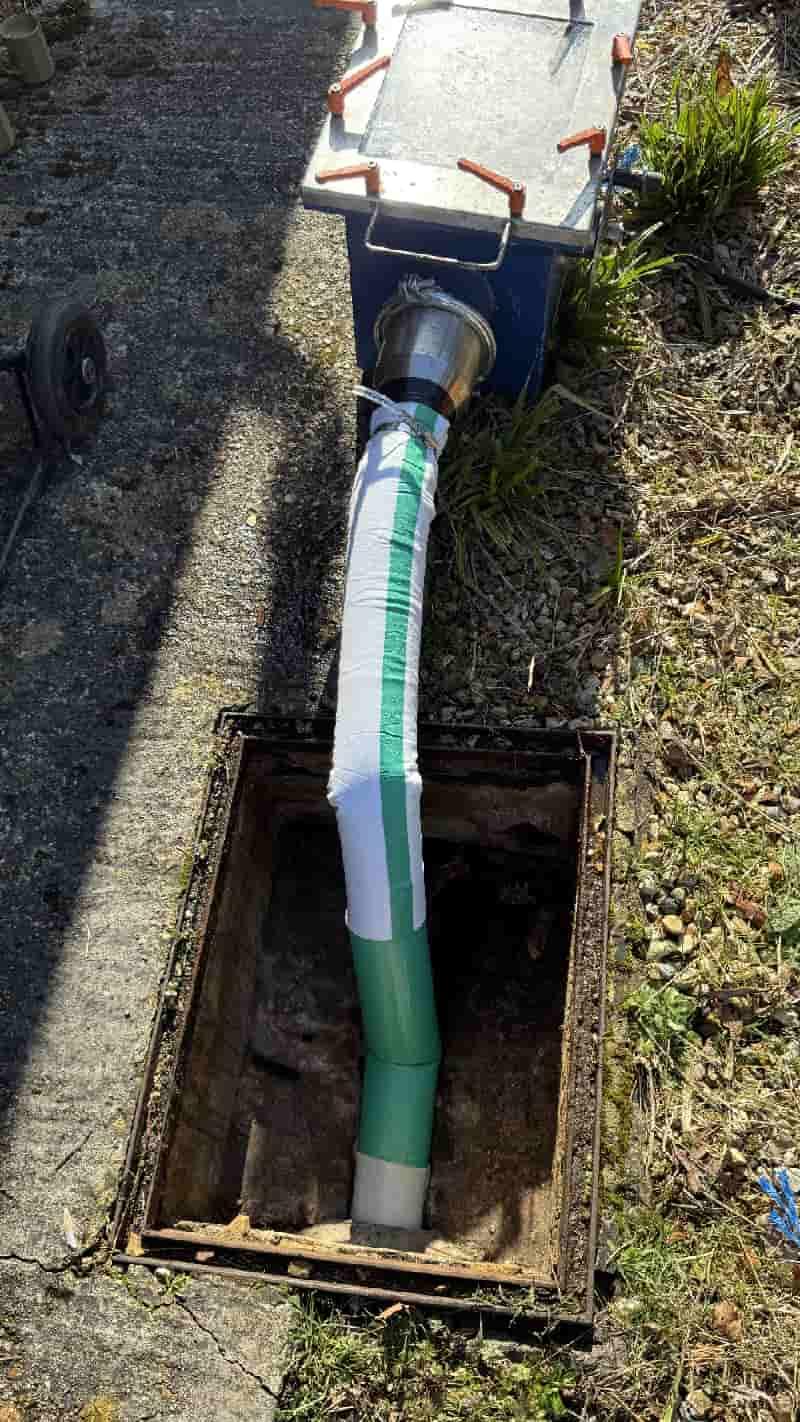 Inflating CIPP liner balloon for drain repair Bournemouth service by 1st Call Drainage.