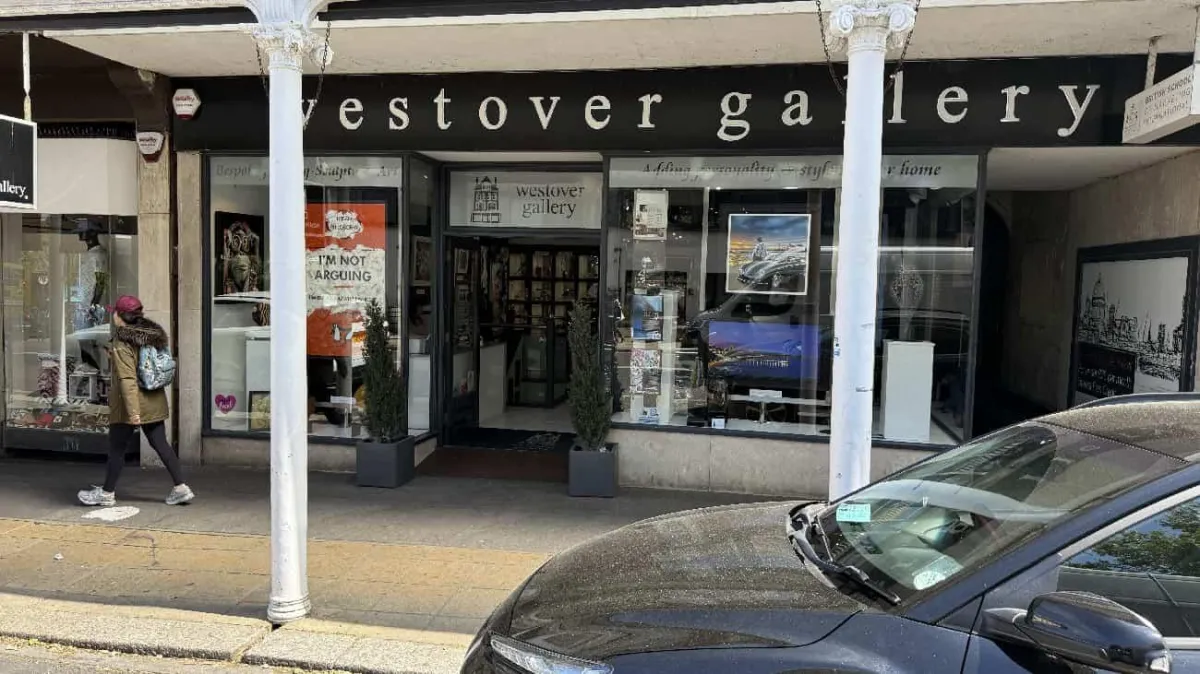 Front exterior of Wessex Gallery shop in Bournemouth showing the storefront.