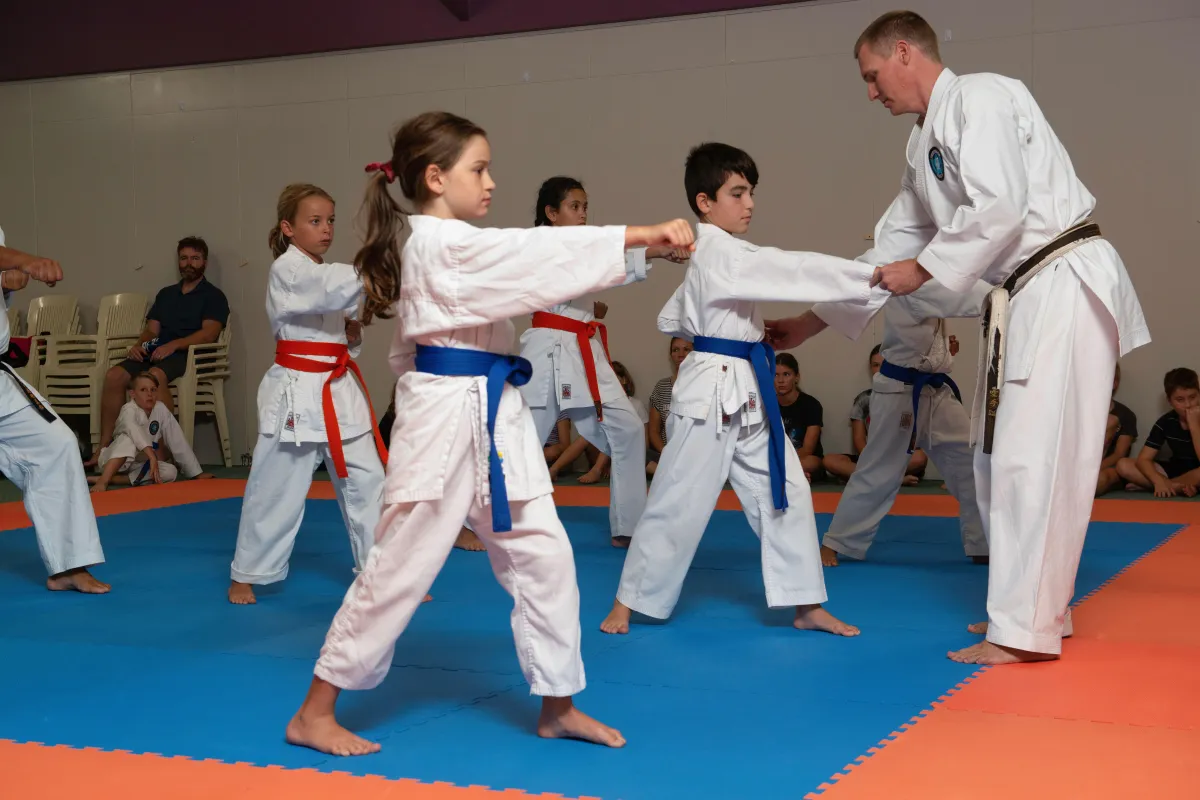 Sam handling karate for kids in Perth and Tweed Heads
