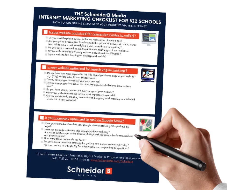 Internet Marketing Checklist for K12 Schools