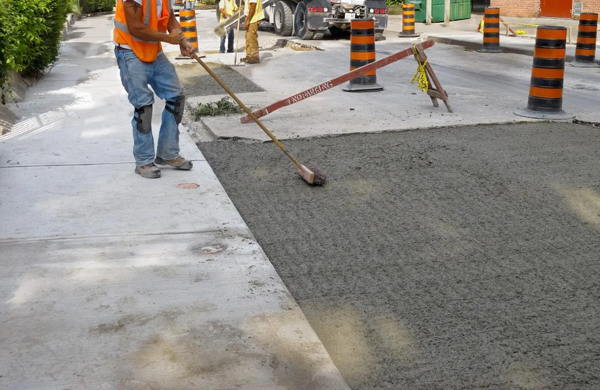 Concrete being poured