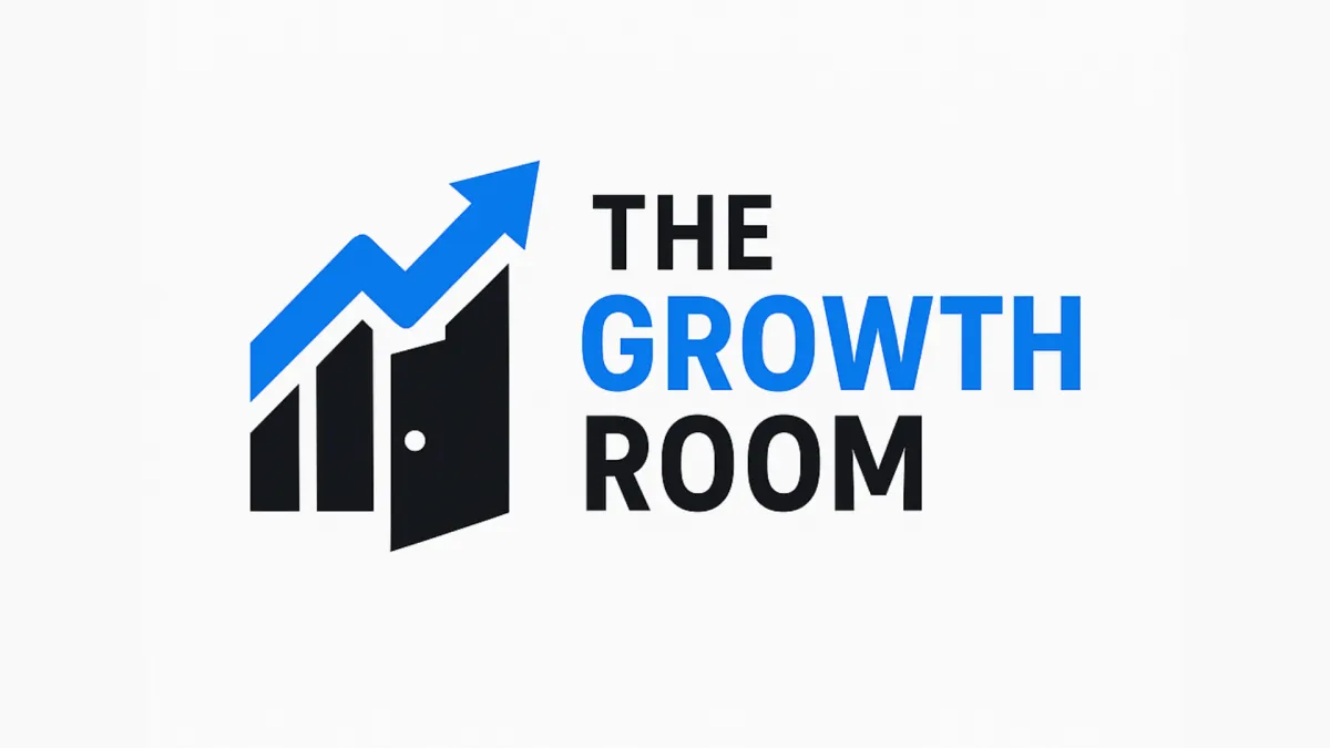 The Growth Room logo with upward arrow