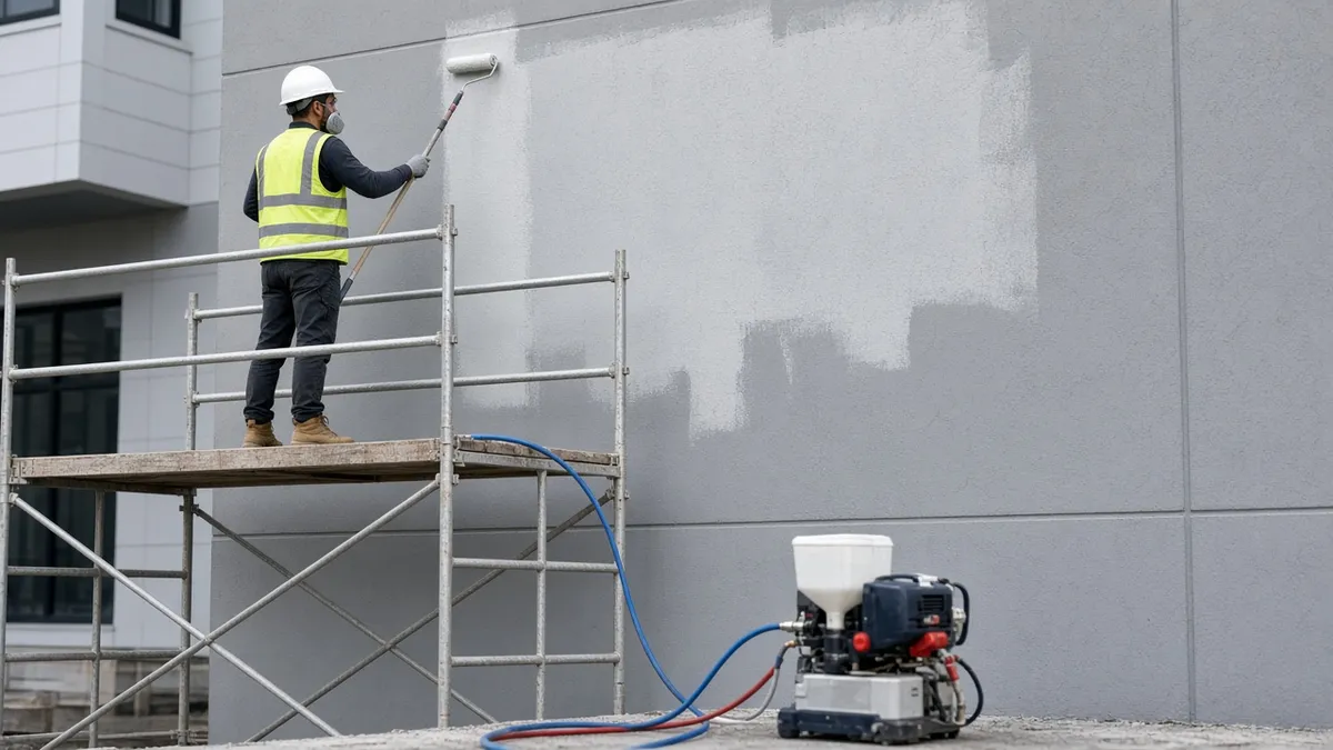 Safety professional inspecting and coordinating an active construction site