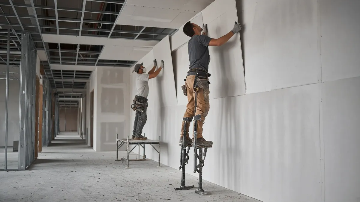 Safety professional inspecting and coordinating an active construction site