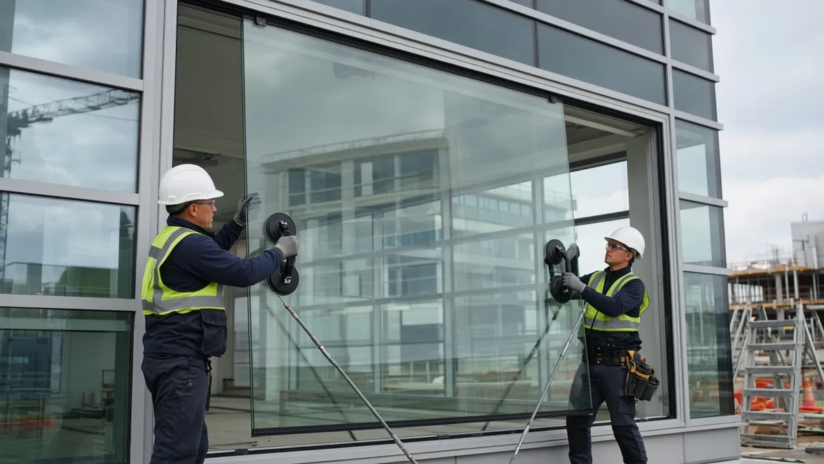 Safety professional inspecting and coordinating an active construction site