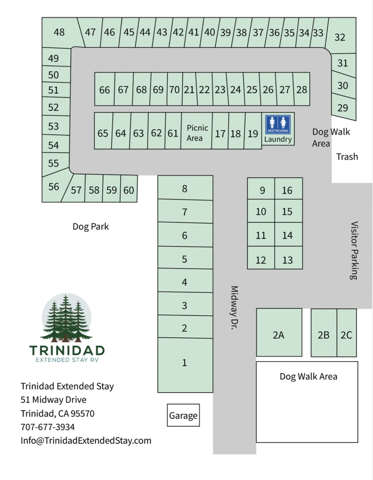 Map showing Portside RV PArk