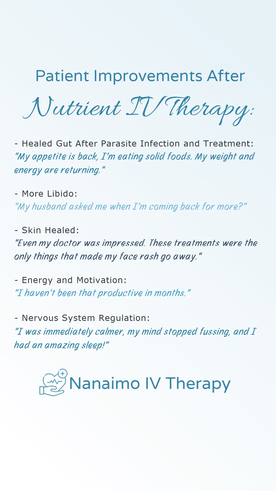 IV NUTRIENT THERAPY NANAIMO BC intravenous therapy, myers cocktail b12 injection  complex injection, energy, mood, immune balance, nanaimo injections, pain, healing