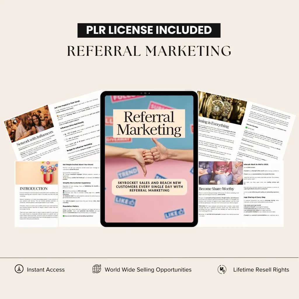 Referral marketing is a powerful way to maximize exposure and profits by encouraging customers, influencers, and thought leaders to share your products. In Guide to Referral Marketing, you’ll discover how to build a referral system that motivates loyal customers to spread the word about your business. Learn strategies like becoming share-worthy, networking with influencers, and offering incentives to drive long-term success while leveraging your existing customer base.