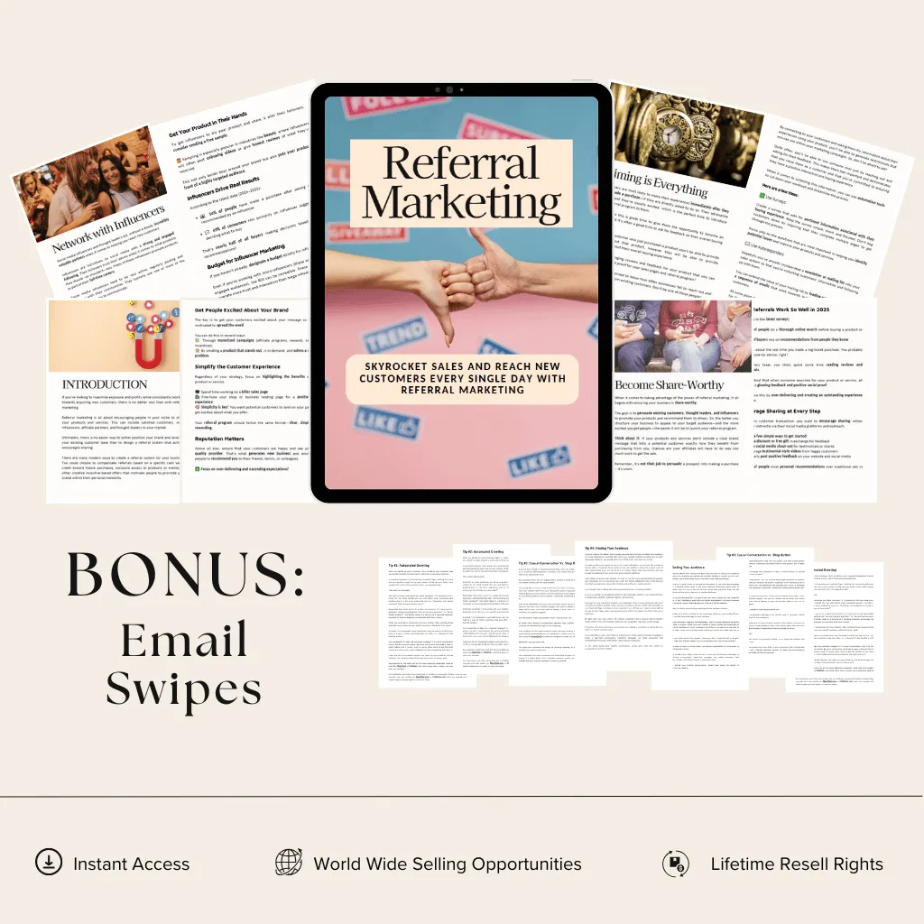 Referral marketing is a powerful way to maximize exposure and profits by encouraging customers, influencers, and thought leaders to share your products. In Guide to Referral Marketing, you’ll discover how to build a referral system that motivates loyal customers to spread the word about your business. Learn strategies like becoming share-worthy, networking with influencers, and offering incentives to drive long-term success while leveraging your existing customer base.