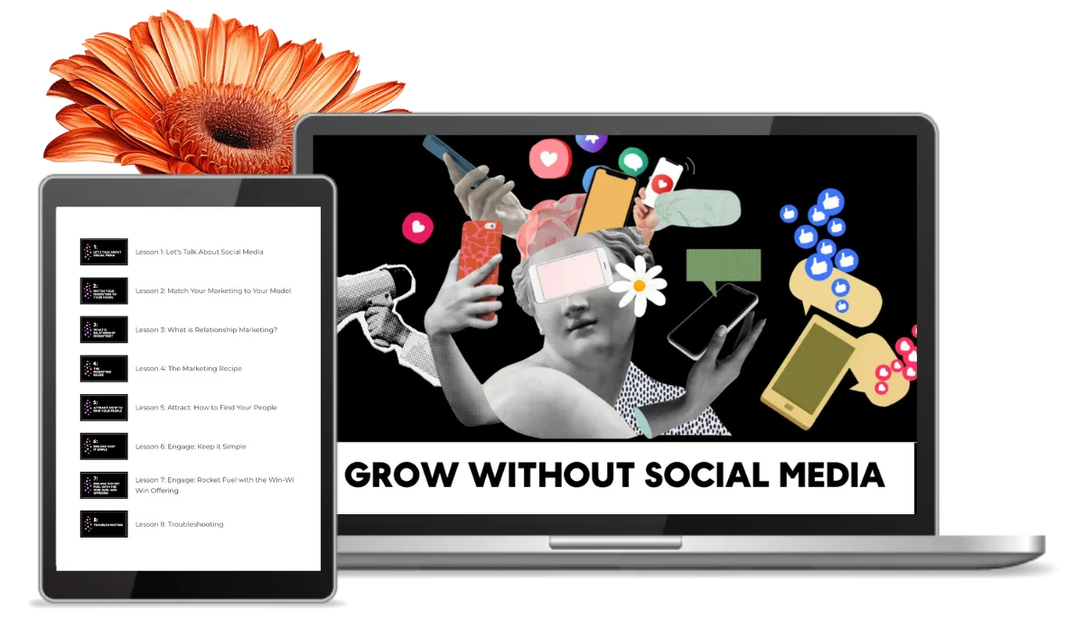 Grow Without Social course mockup