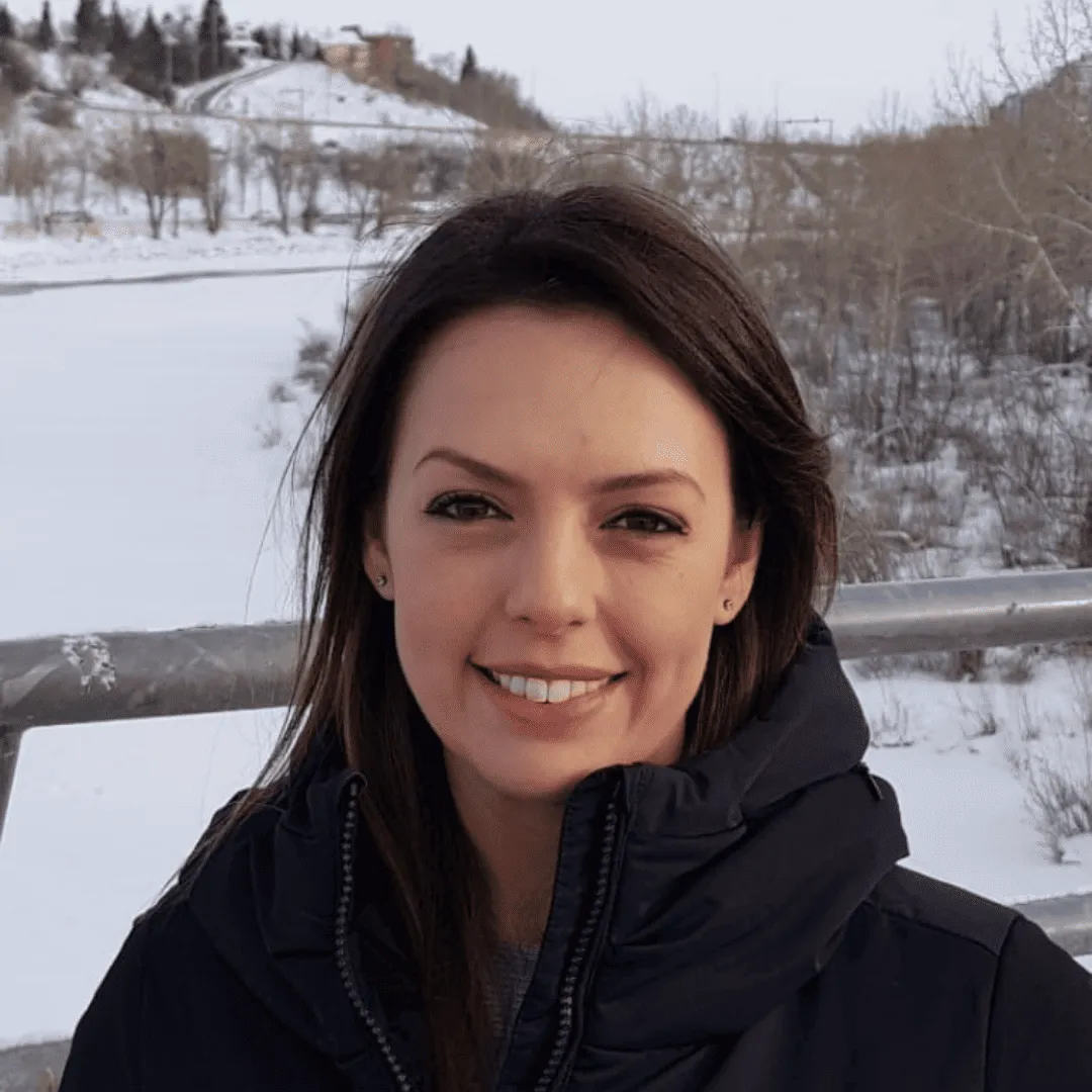 Portrait of Mariana outdoors, featured in a client testimonial for Galina Penev