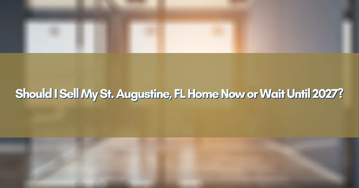 A "For Sale" sign in front of a beautiful St. Augustine home with palm trees.