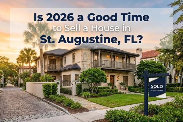 Aerial view of St. Augustine, Florida housing landscape