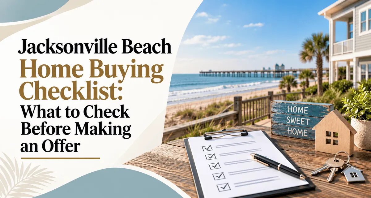 Jacksonville Beach home buying checklist for buyers before making an offer