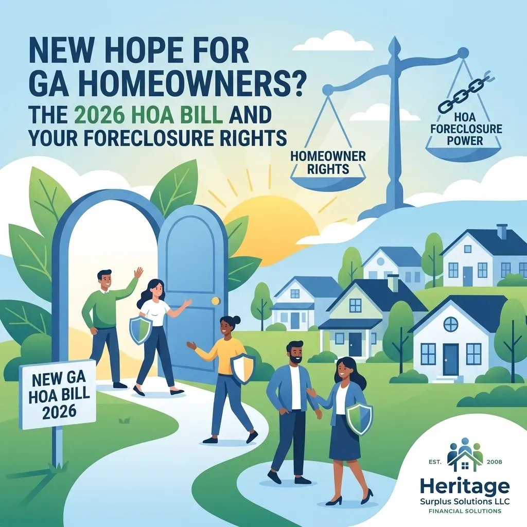 “2026 Georgia HOA bill and foreclosure rights for homeowners, featuring homeowner protections, HOA foreclosure power, and Georgia homes”