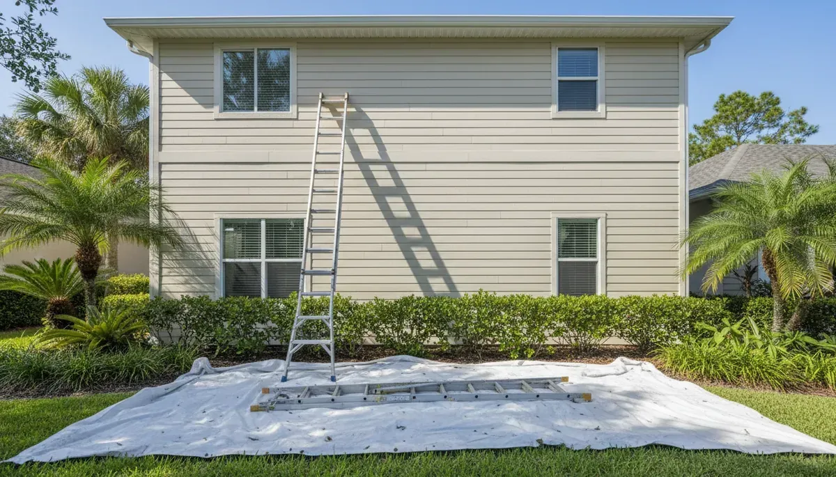 House exterior washed and prepared before painting