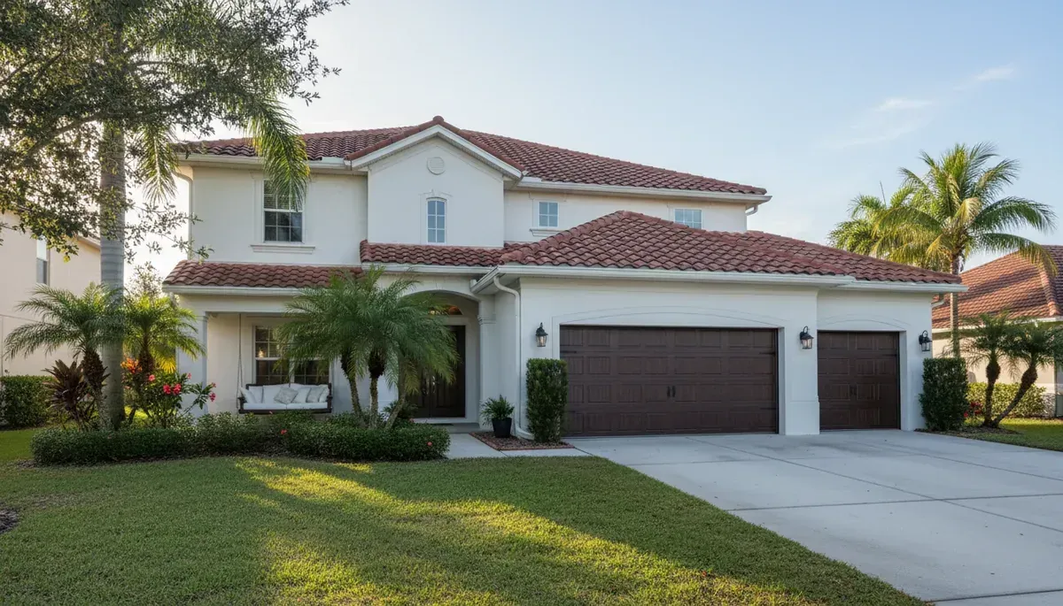 Clean Florida home exterior on a cool winter morning