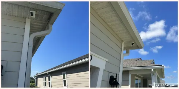 Roofline and soffit cleaned safely with low pressure