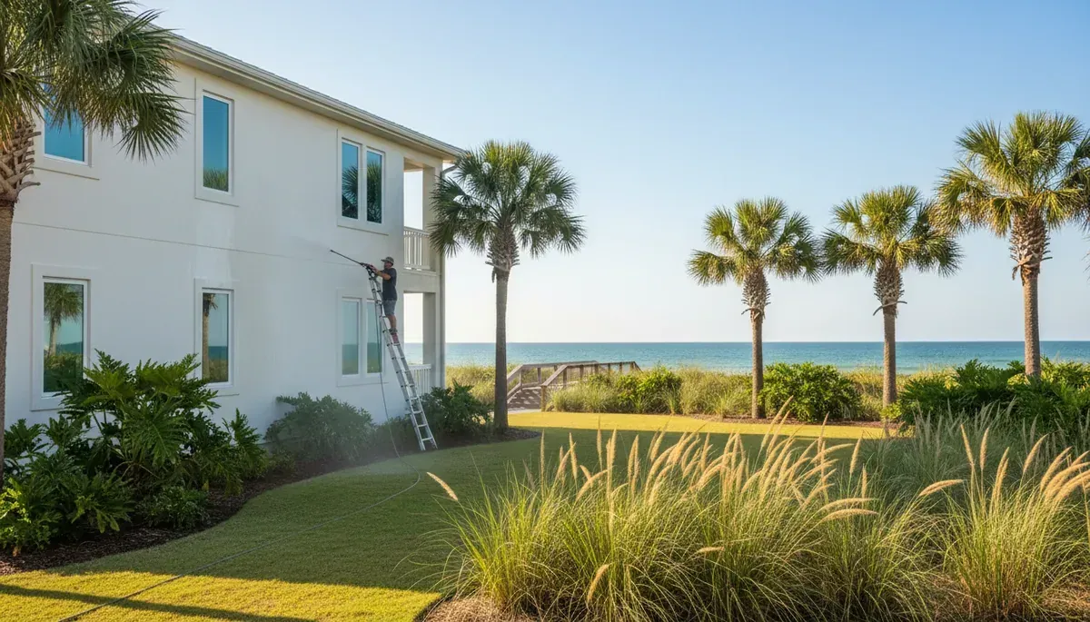 Coastal Ponte Vedra Beach home being washed near the ocean