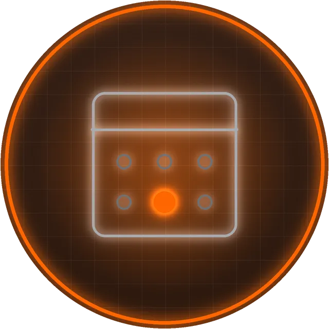 A purple circle with an icon in the middle that shows a dashbord with an upwards chart