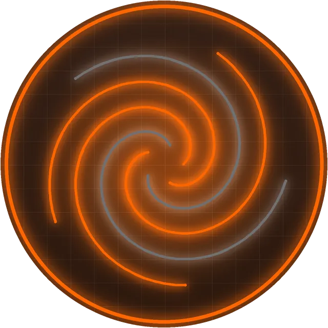 A swirling vortex of neon purple and blue light forming a spiral pattern against a dark background, creating a sense of motion and energy.