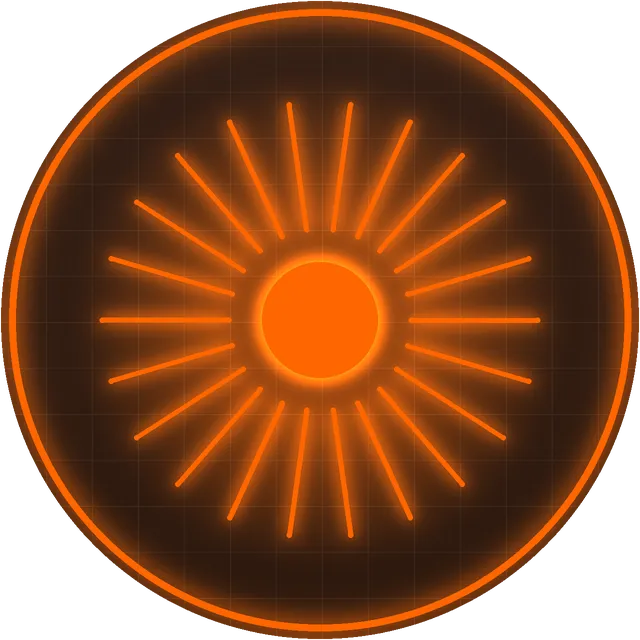 A glowing triangular warning symbol with an exclamation mark at the center radiates outward through vibrant purple and blue digital light streaks.