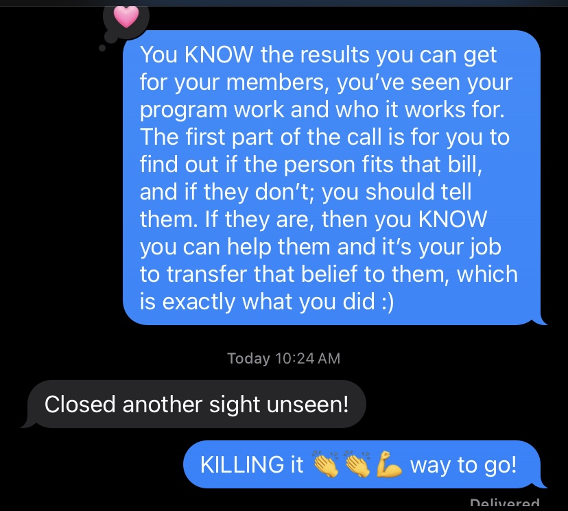 Gym result screenshot