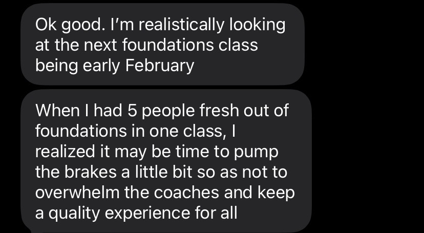 Gym result screenshot