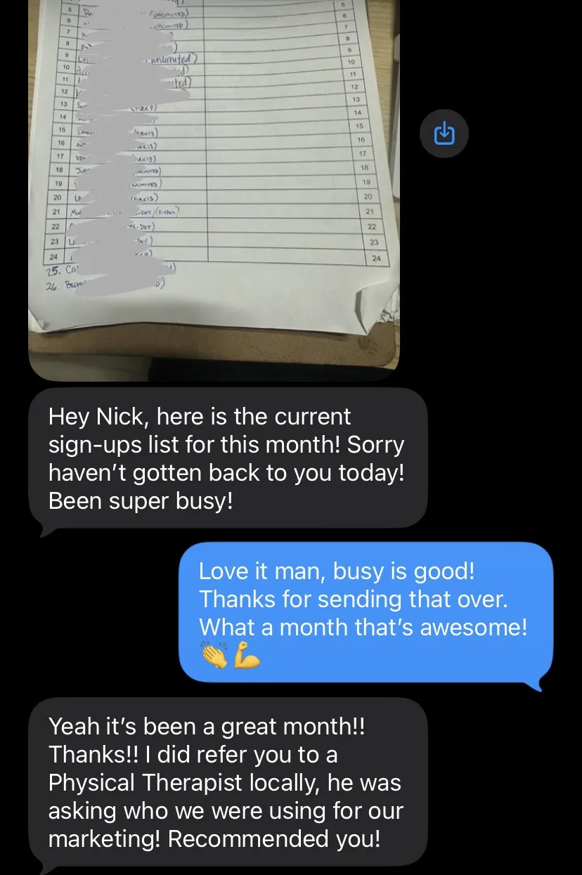 Gym result screenshot