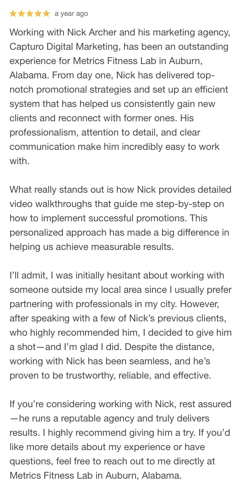 Gym result screenshot