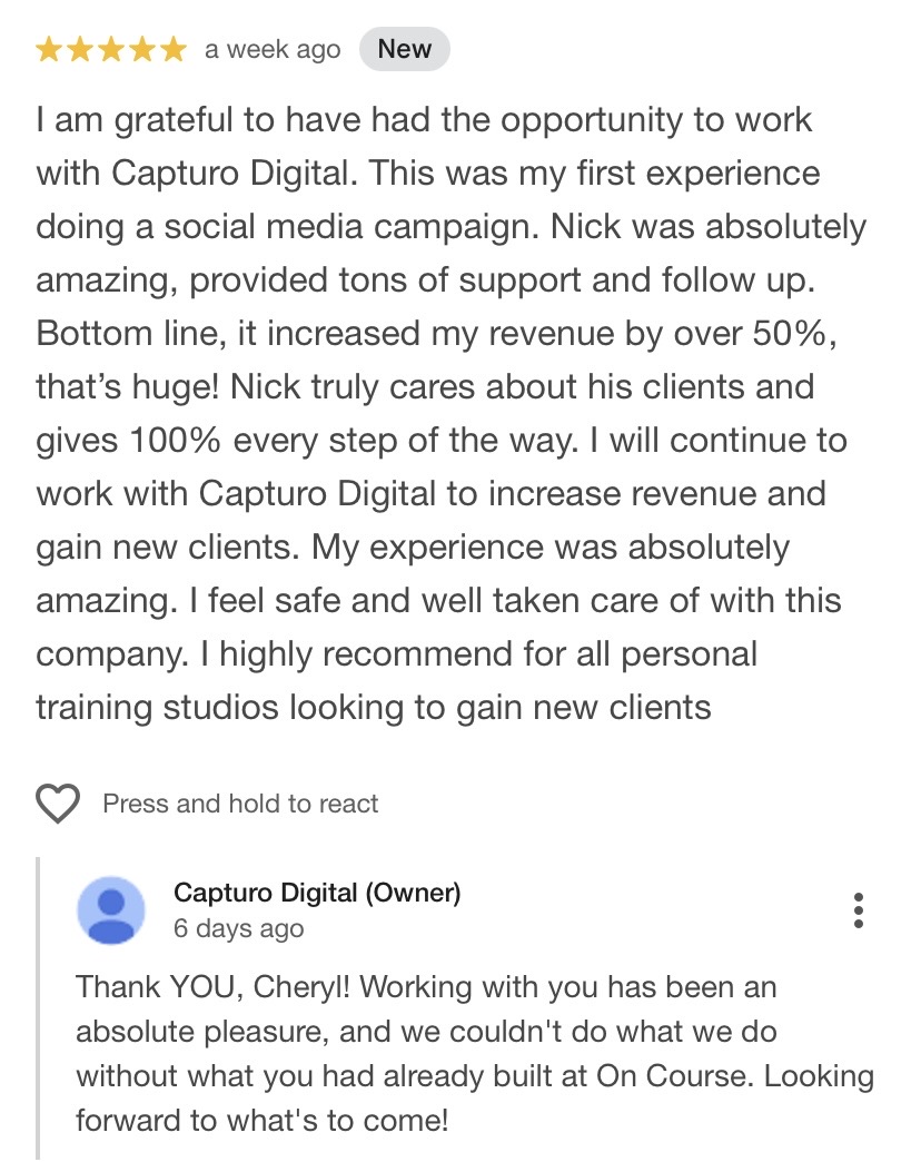 Gym result screenshot