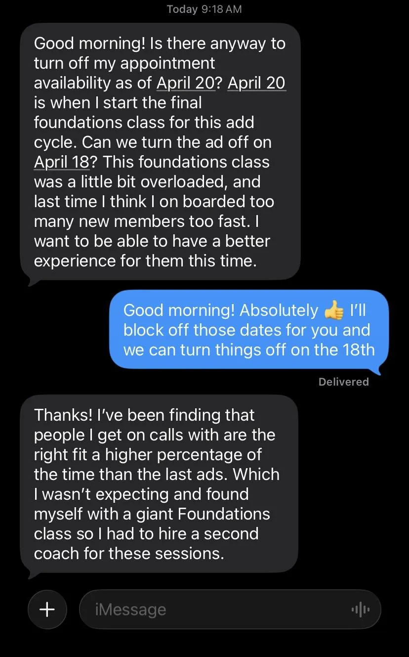 Gym owner hits capacity limit from meta ads