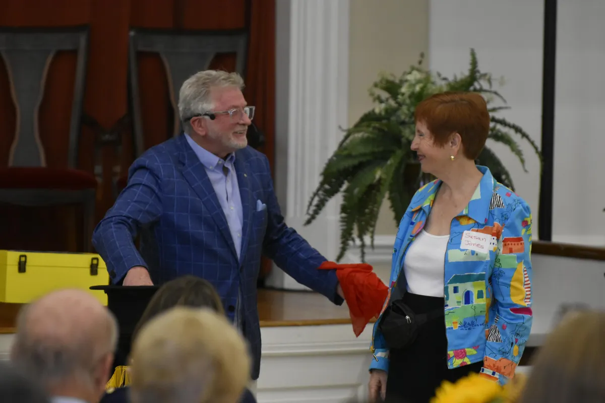 Uncle Bucks Magic Show performing with senior in Charlotte NC