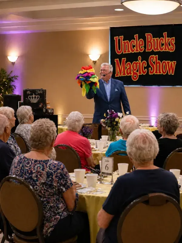 Uncle Buck Performing magic show for seniors in Charlotte NC