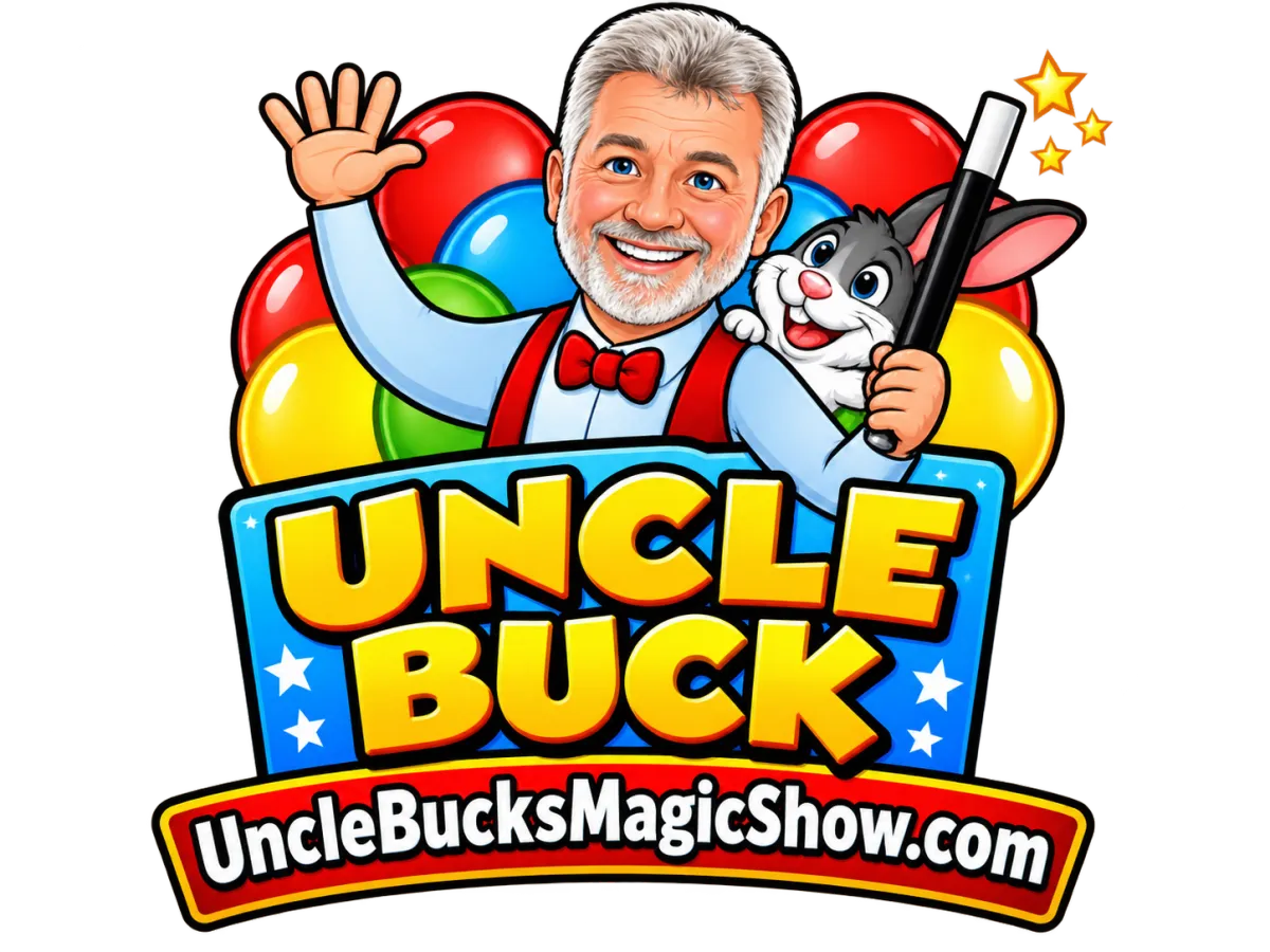 Uncle Buck’s Magic Show Charlotte magician with Oreo the rabbit and kid-friendly magic