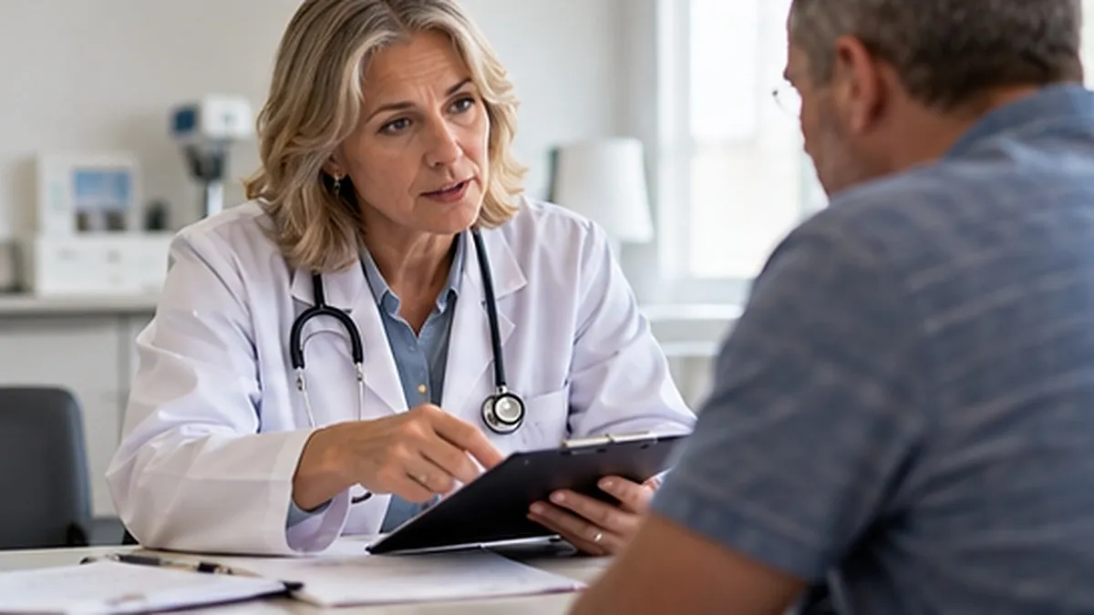 A doctor reviewing a list of newly added qualifying conditions