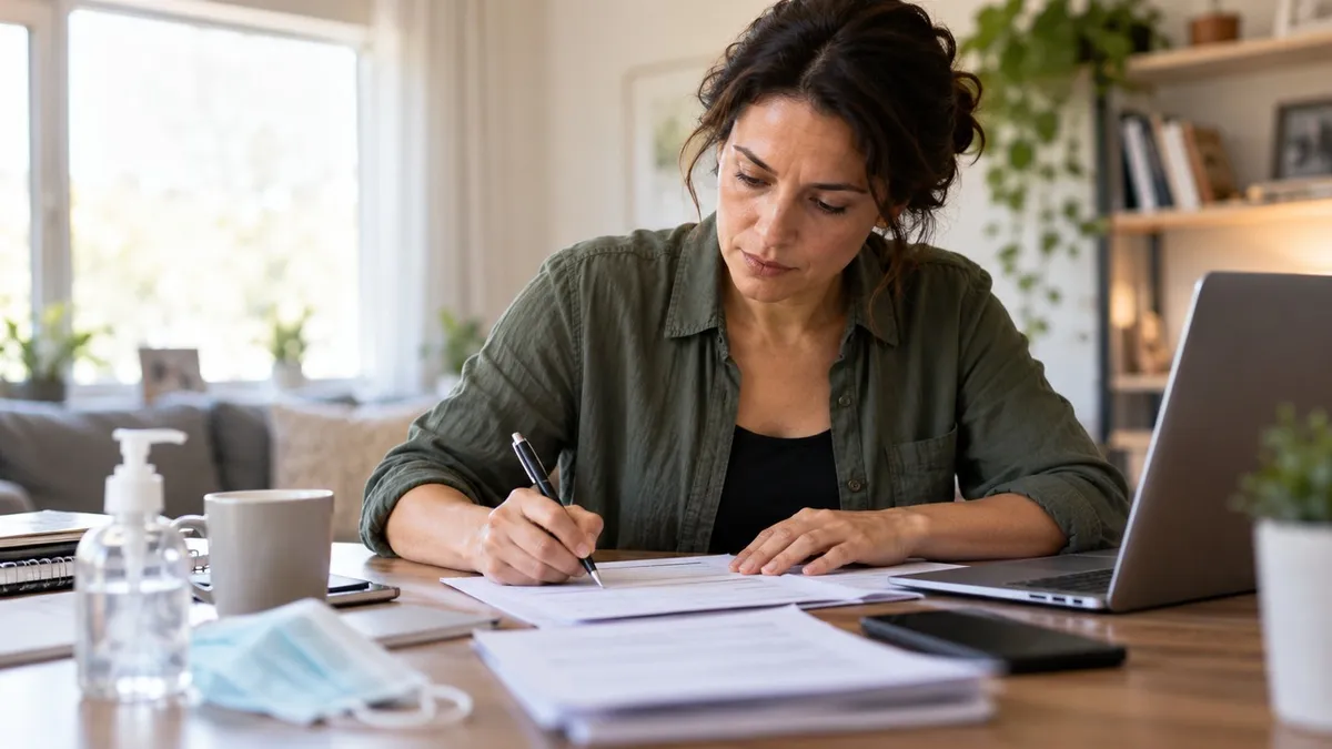 A person filling out a Social Security disability application