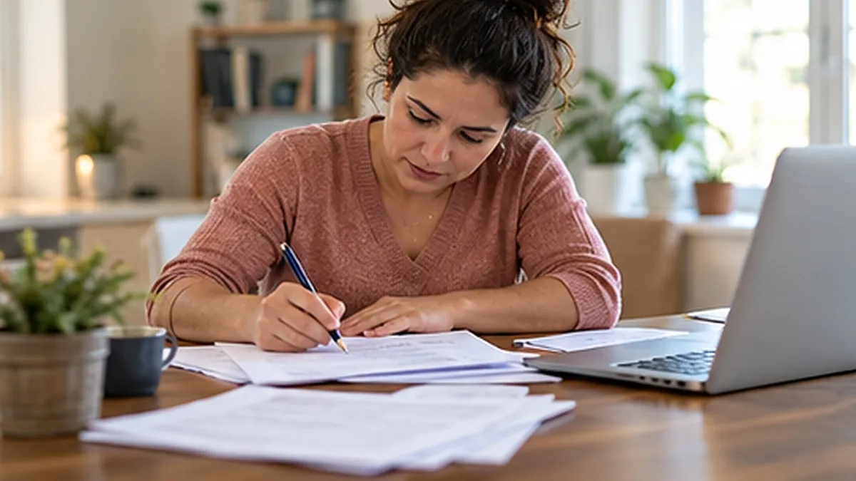 A person completing a Social Security Request for Reconsideration form