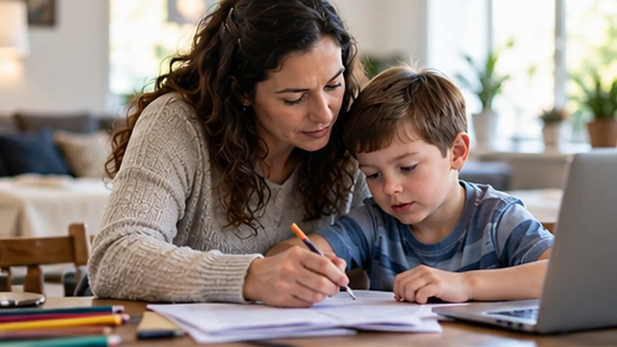 A family reviewing the SSDI family maximum benefit at home