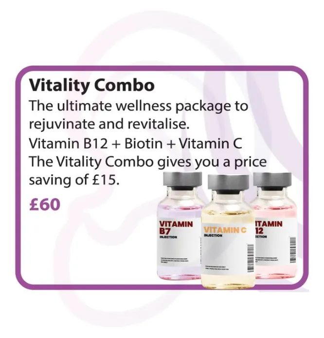 Image of vitality combo for vitamin boost injections