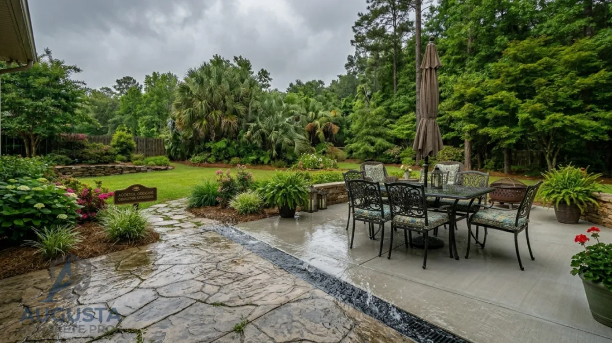 Concrete patio installation in Augusta GA