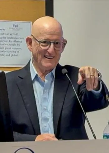 Harry Agress delivering a retirement keynote