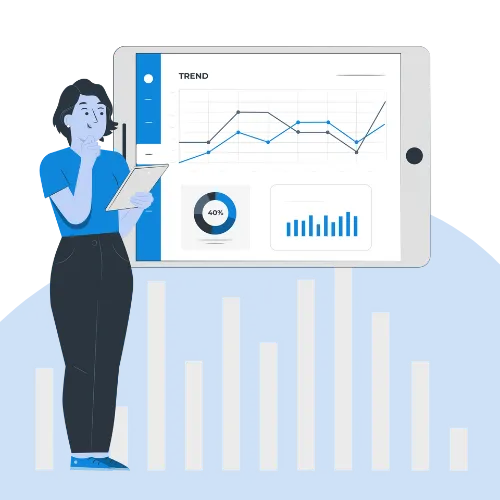 business woman strategizing financials