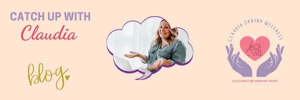 Image for the Catch Up with Claudia Blog, Picture of claudia in a thought bubble with the Claudia Sabina Wellness Logo