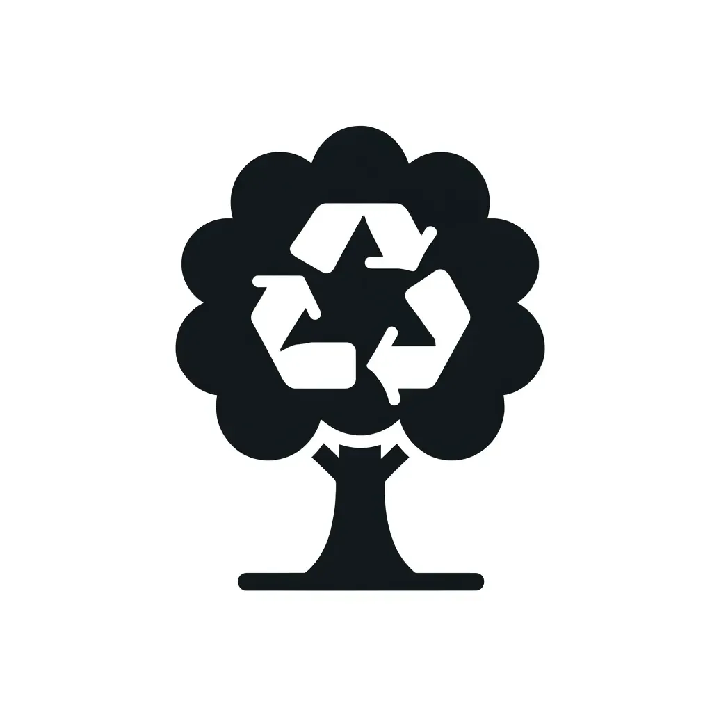 Icon of a recycling bin with a green leaf, symbolizing the environmental responsibility of Route Runners Junk Removal.